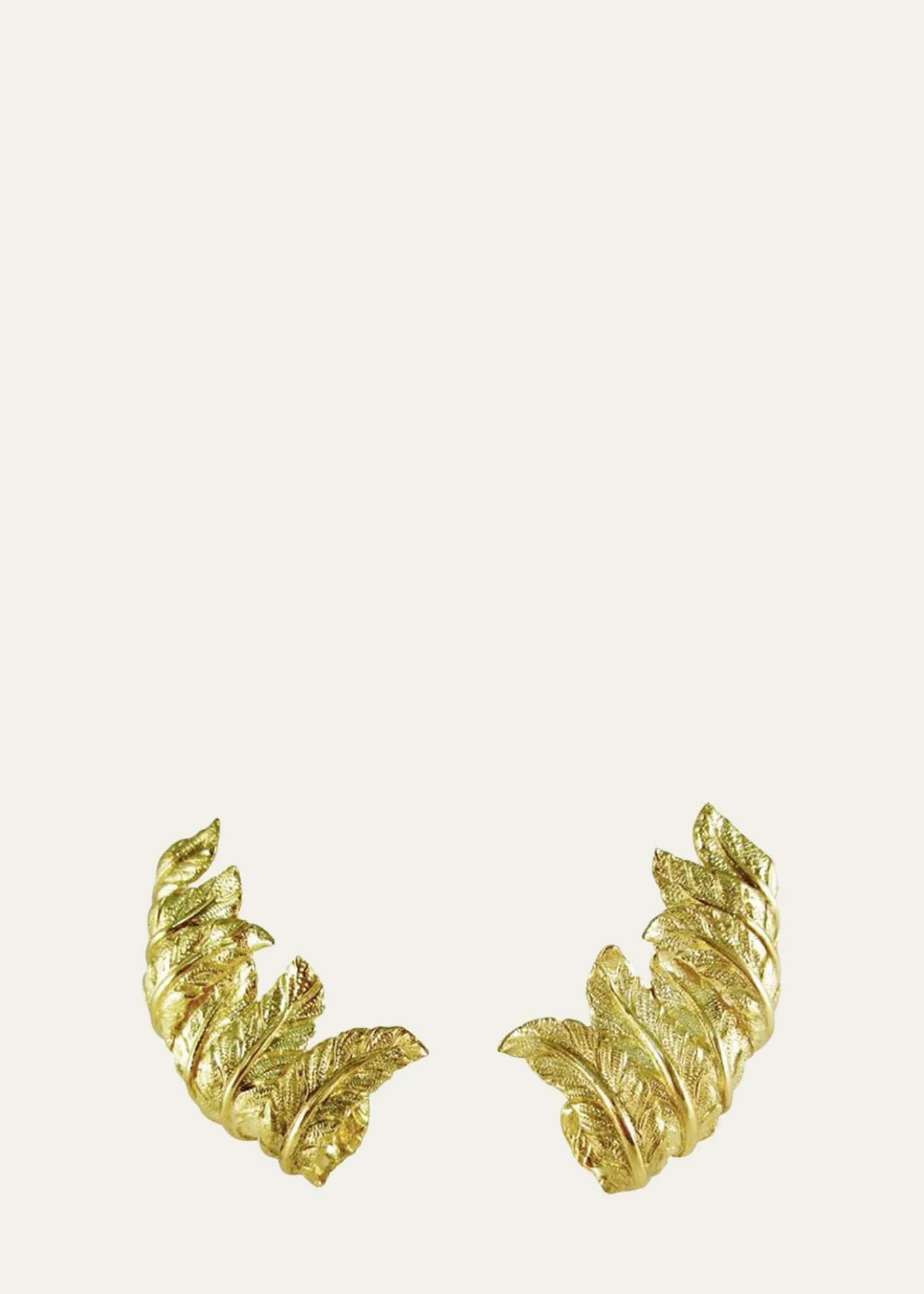 VerduraYellow Gold Feather Ear Cuffs