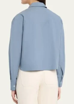 Veronica BeardAderes Embroidered Cropped Cotton Shirt