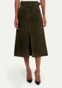 Veronica BeardAlexie Suede Midi Skirt