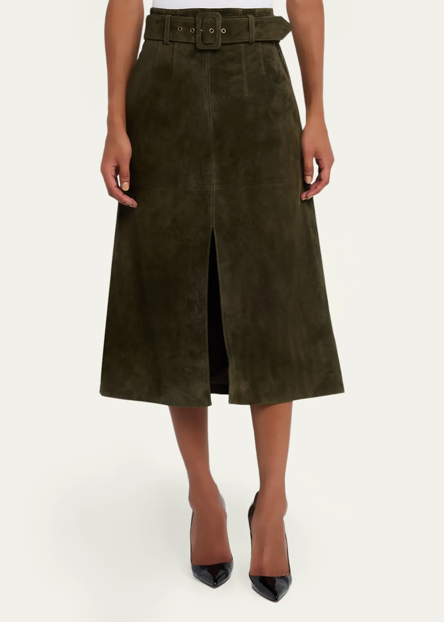 Veronica BeardAlexie Suede Midi Skirt