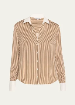 Veronica BeardAmelia Stripe Button-Front Shirt