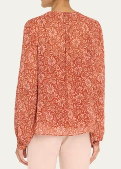 Veronica BeardCalvin Printed Long-Sleeve Blouse