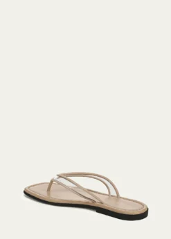 Veronica BeardClea Suede-Trimmed Jelly Thong Sandals