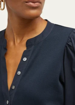 Veronica BeardCoralee Puff Sleeve Button-Front Top