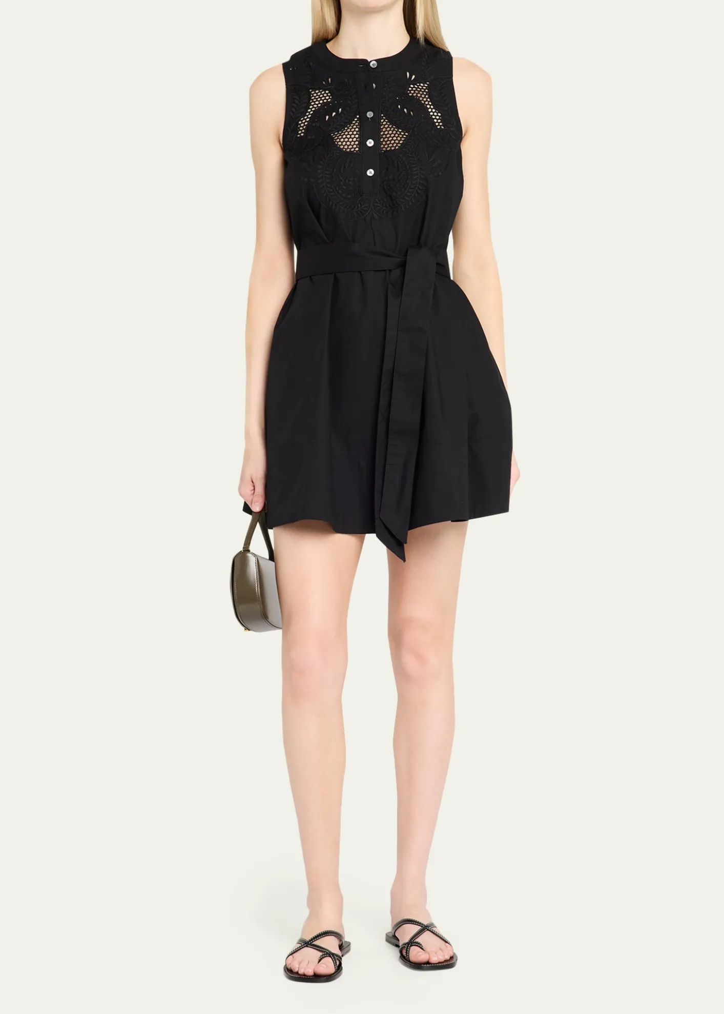 Veronica BeardHaleem Eyelet Poplin Mini Dress