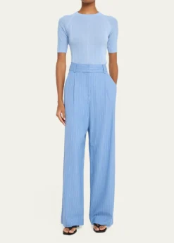 Veronica BeardHeyser Pinstripe Wide-Leg Pants