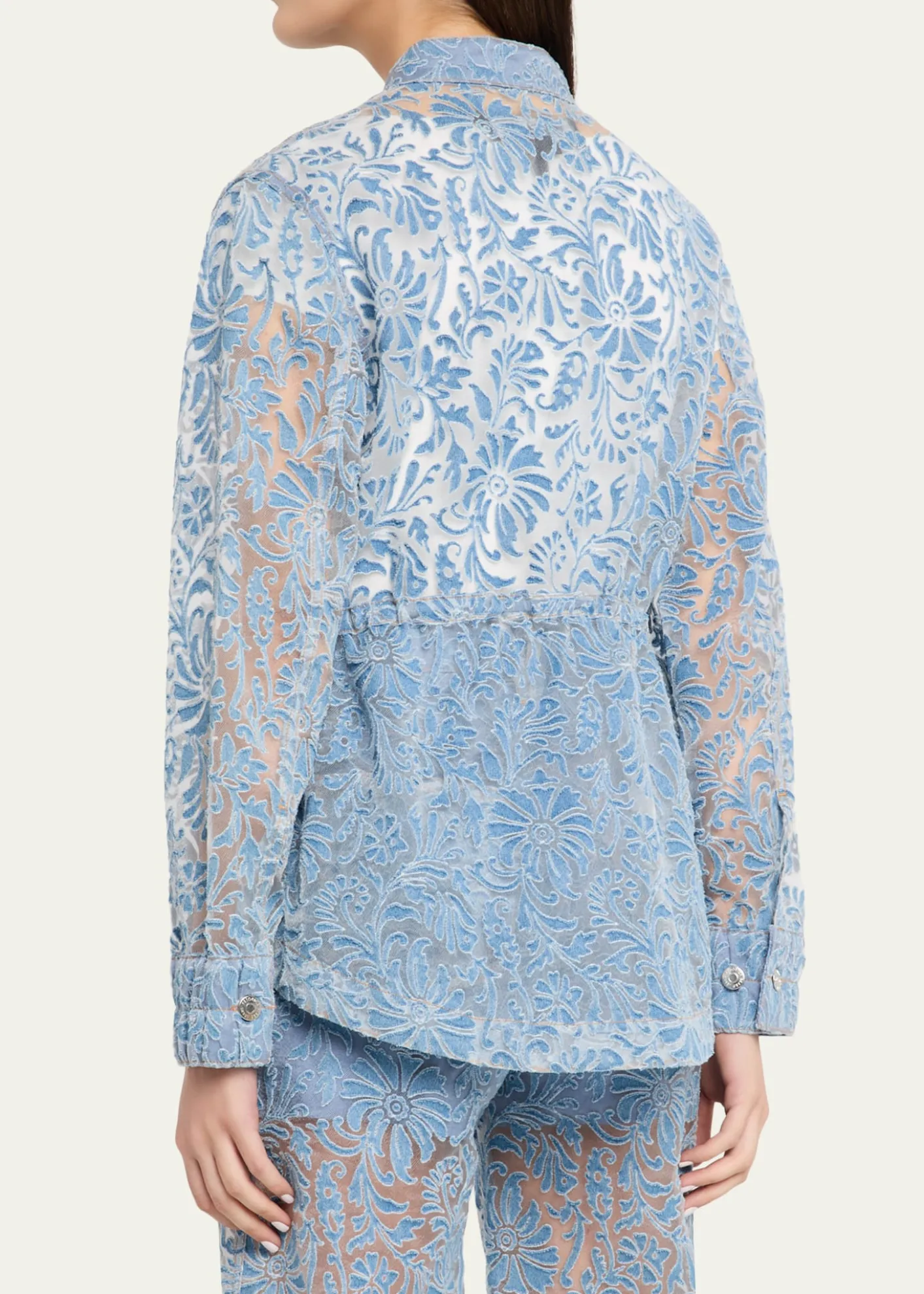 Veronica BeardLane Sheer Floral Denim Jacket