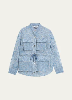 Veronica BeardLane Sheer Floral Denim Jacket