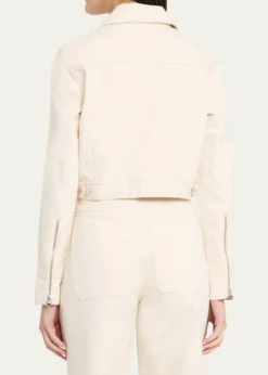 Veronica BeardPatty Cropped Denim Moto Jacket