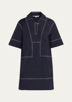 Veronica BeardPhelix Cotton Poplin Mini Tunic Dress
