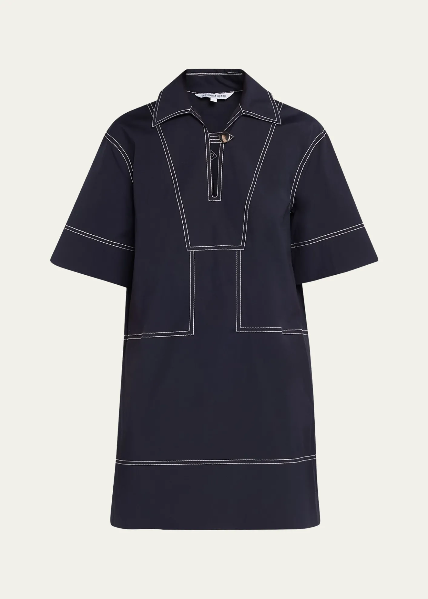 Veronica BeardPhelix Cotton Poplin Mini Tunic Dress