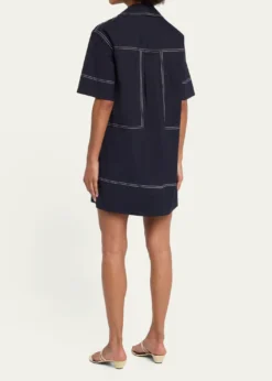 Veronica BeardPhelix Cotton Poplin Mini Tunic Dress