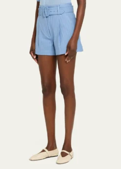 Veronica BeardPiper Belted Pinstripe Shorts