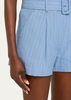 Veronica BeardPiper Belted Pinstripe Shorts
