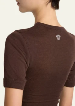 VersaceCrewneck Ribbed Wool Tee