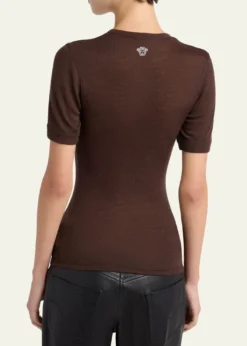 VersaceCrewneck Ribbed Wool Tee