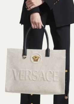 VersaceLa Medusa Logo Canvas Tote Bag