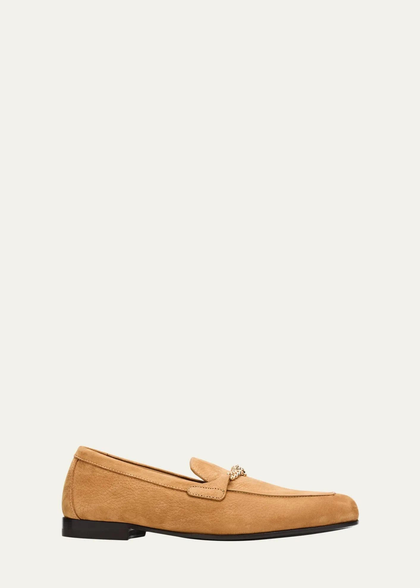 VersaceMen's Medusa Chain Nubuck Loafers
