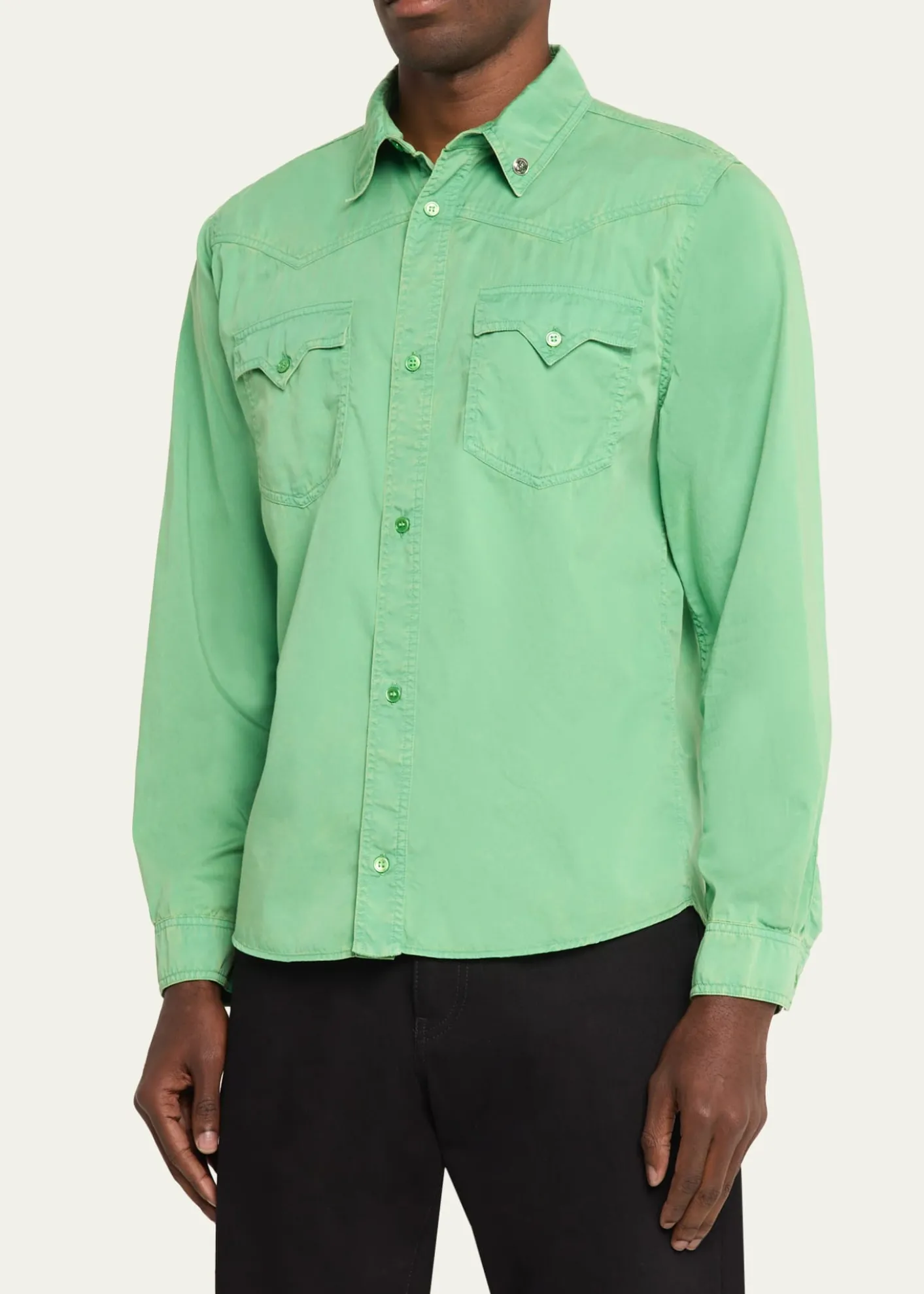 VersaceMen's Medusa-Coin Cotton Western Shirt