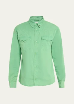 VersaceMen's Medusa-Coin Cotton Western Shirt