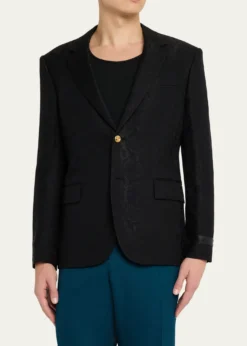 VersaceMen's Python-Jacquard Wool-Blend Blazer