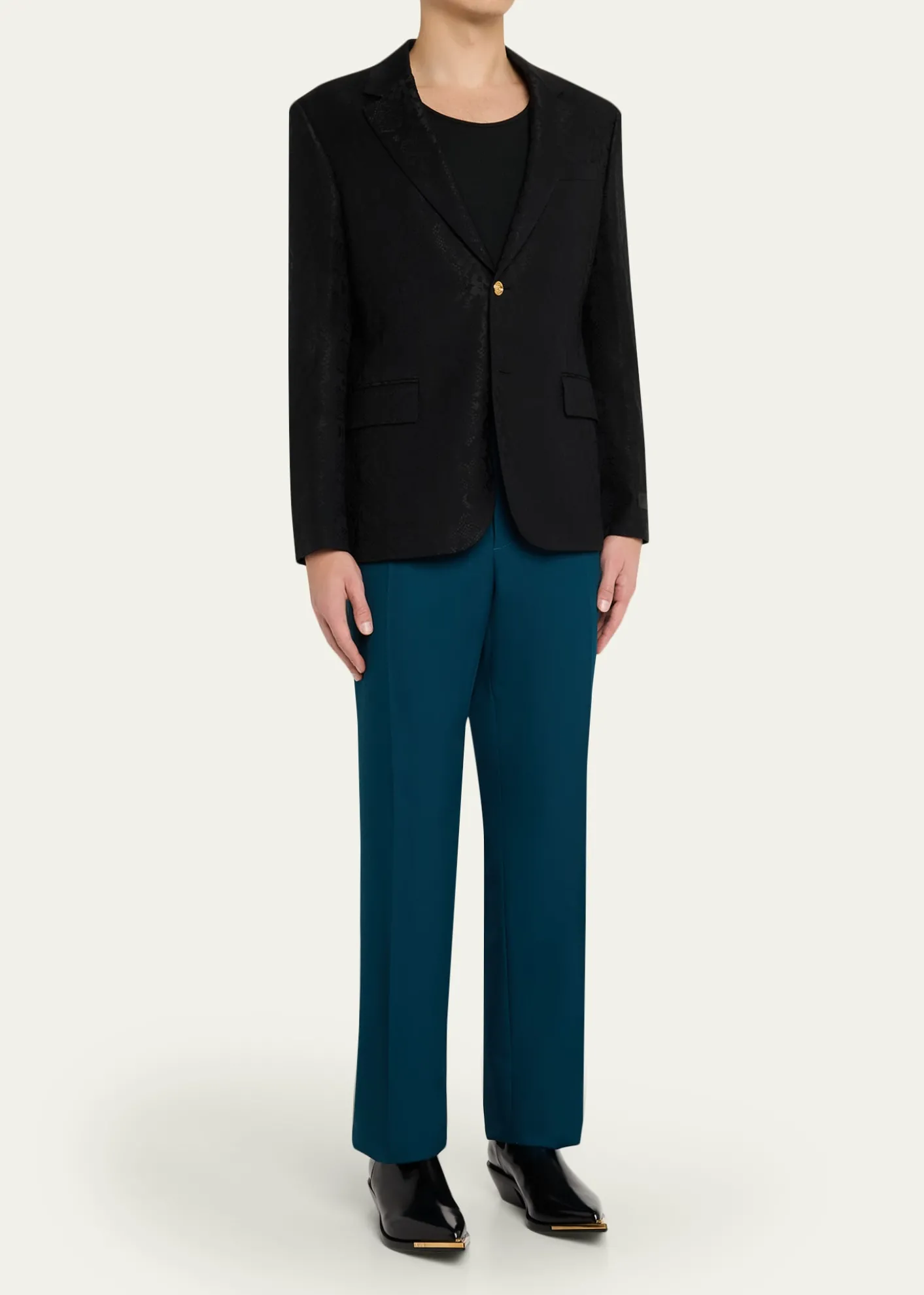 VersaceMen's Python-Jacquard Wool-Blend Blazer