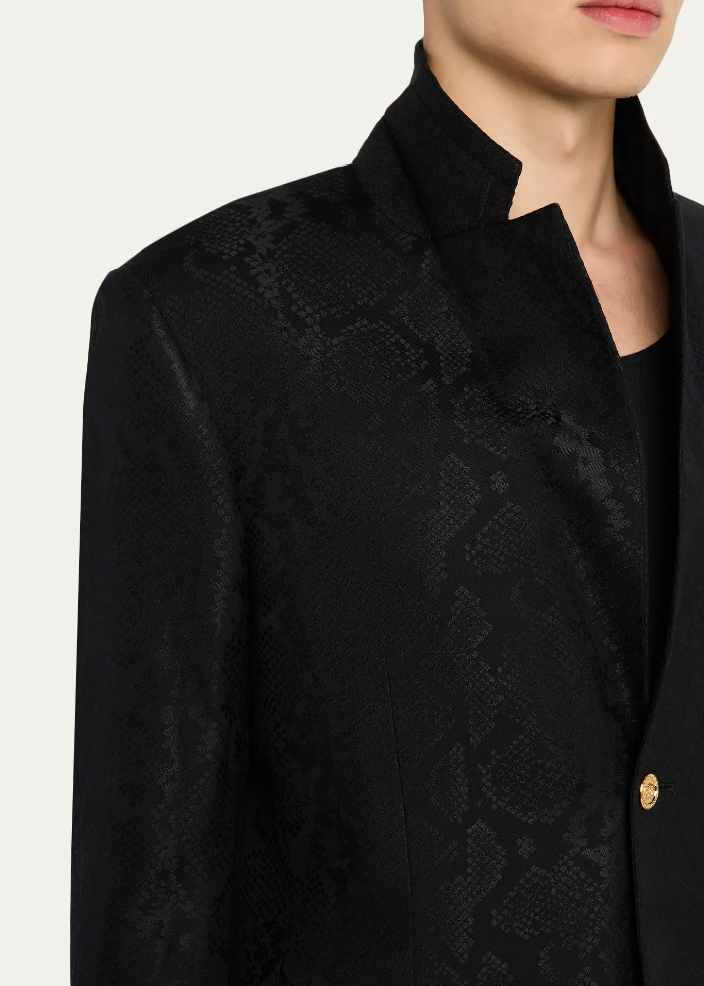 VersaceMen's Python-Jacquard Wool-Blend Blazer