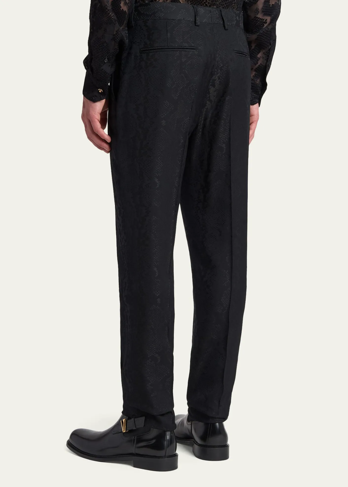 VersaceMen's Python Jacquard Formal Pants