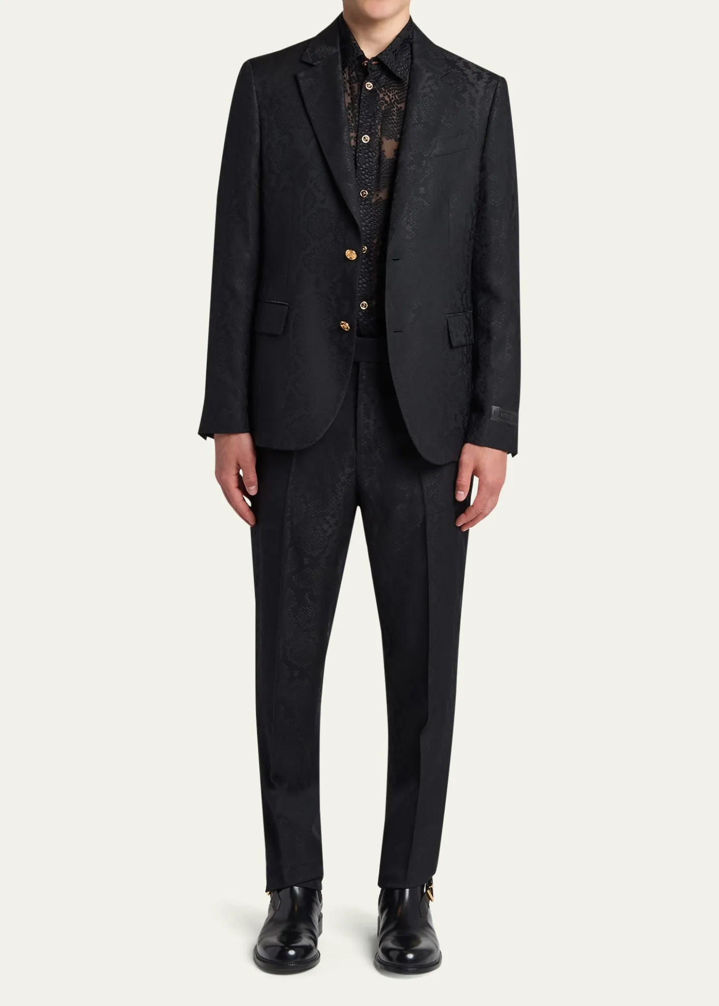 VersaceMen's Python Jacquard Formal Pants