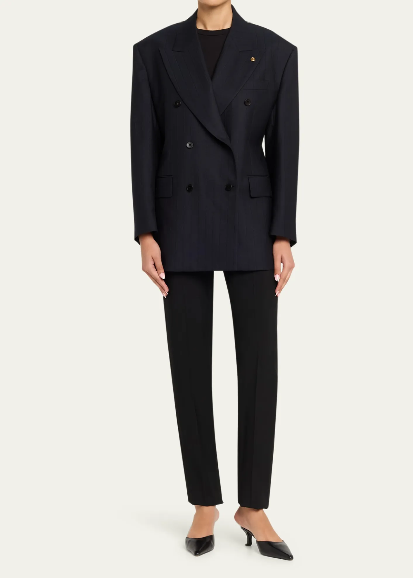VersaceOversized Double-Breasted Blazer