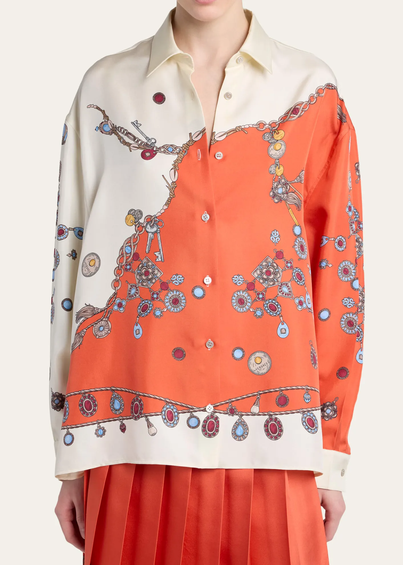 VersacePrinted Silk Twill Shirt