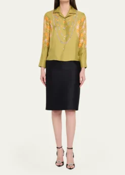 VersacePrinted Silk Twill Shirt