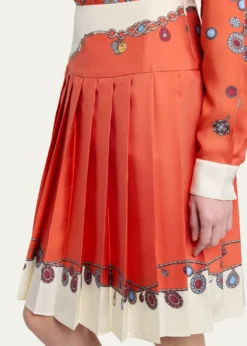 VersacePrinted Silk Twill Skirt