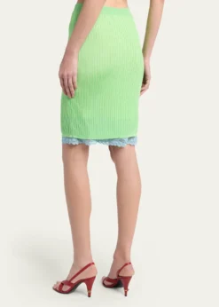 VersaceRibbed Lace Skirt
