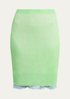 VersaceRibbed Lace Skirt