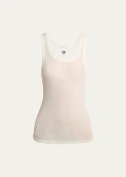VersaceScoop-Neck Ribbed Wool Tank Top