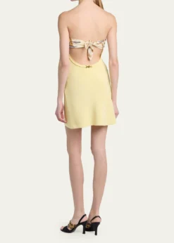 VersaceStrapless Printed Scarf Mini Dress