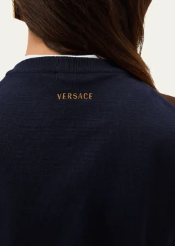 VersaceSuede Patchwork Sweater Vest