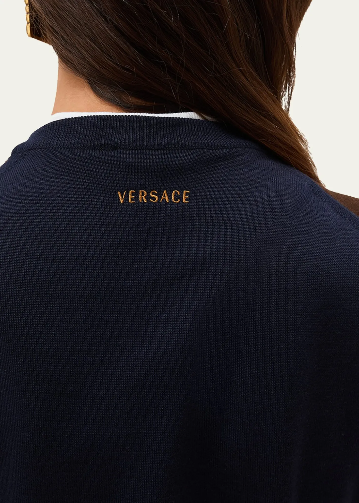 VersaceSuede Patchwork Sweater Vest