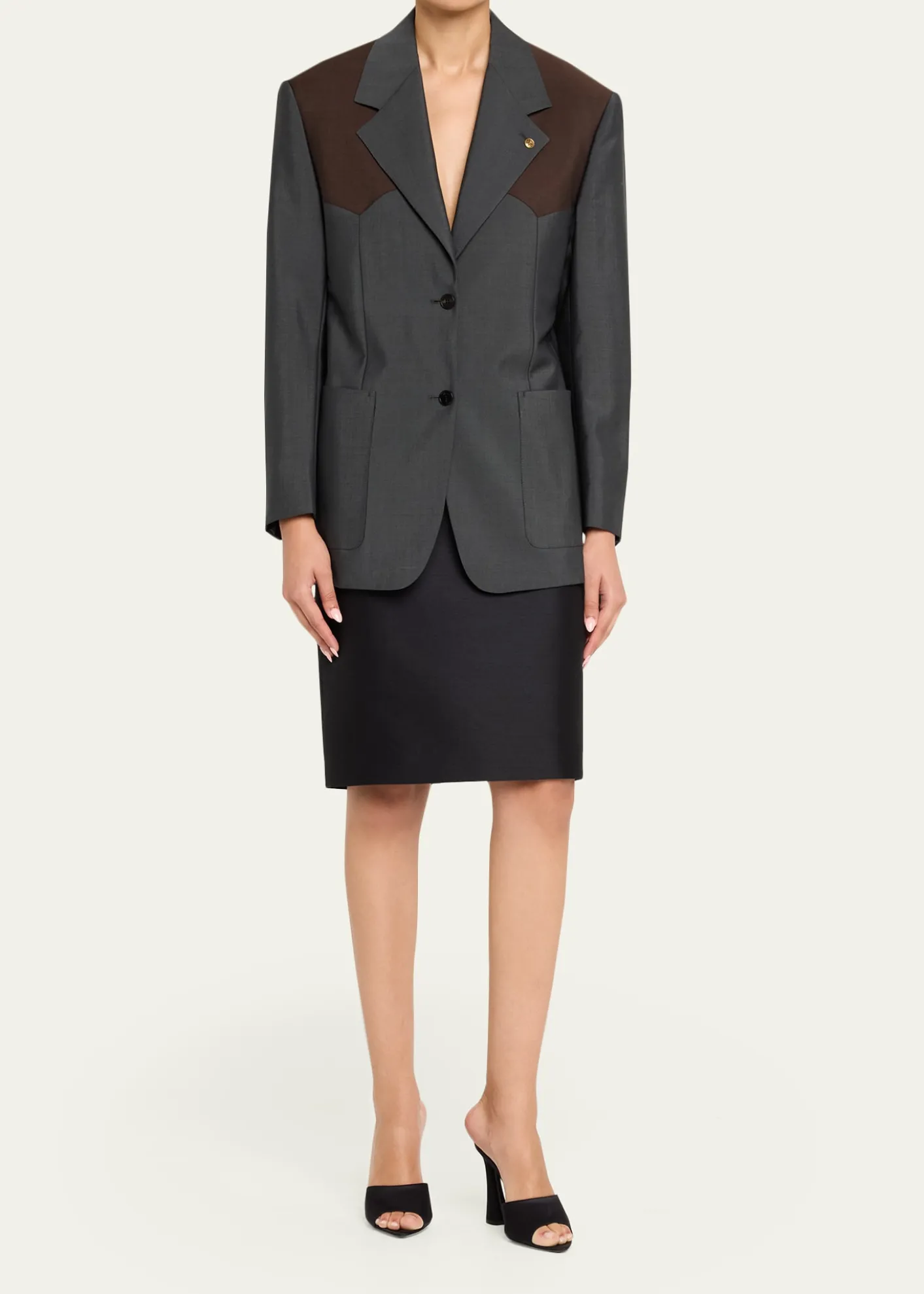 VersaceWool Colorblock Jacket