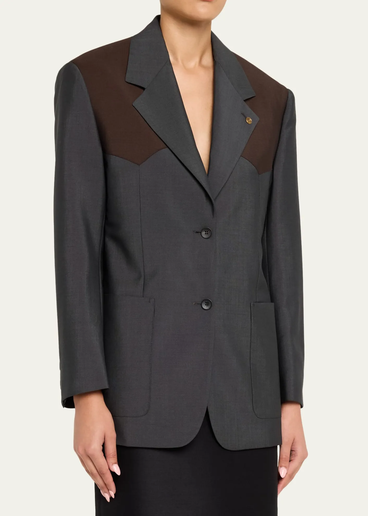 VersaceWool Colorblock Jacket