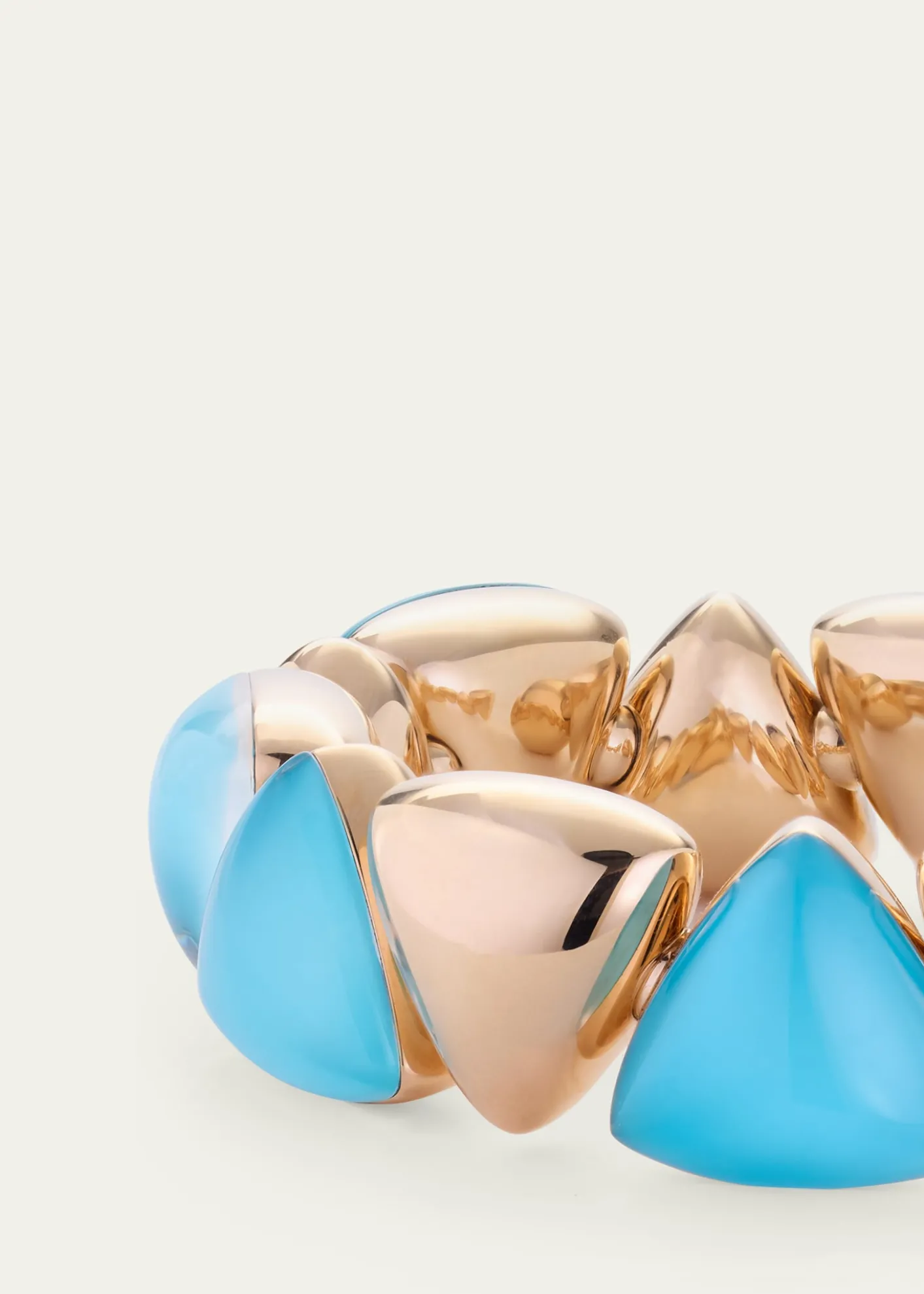 VhernierFreccia 18K Rose Gold Bracelet with Turquoise and Rock Crystal