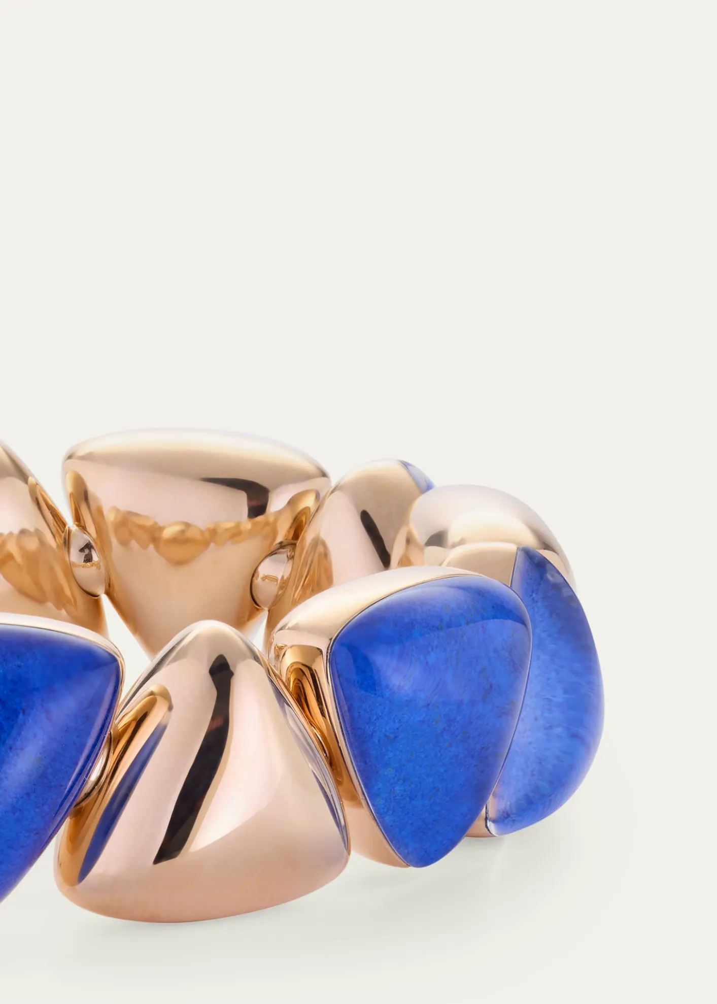 Vhernier18K Rose Gold Lapis and Rock Crystal Freccia Bracelet