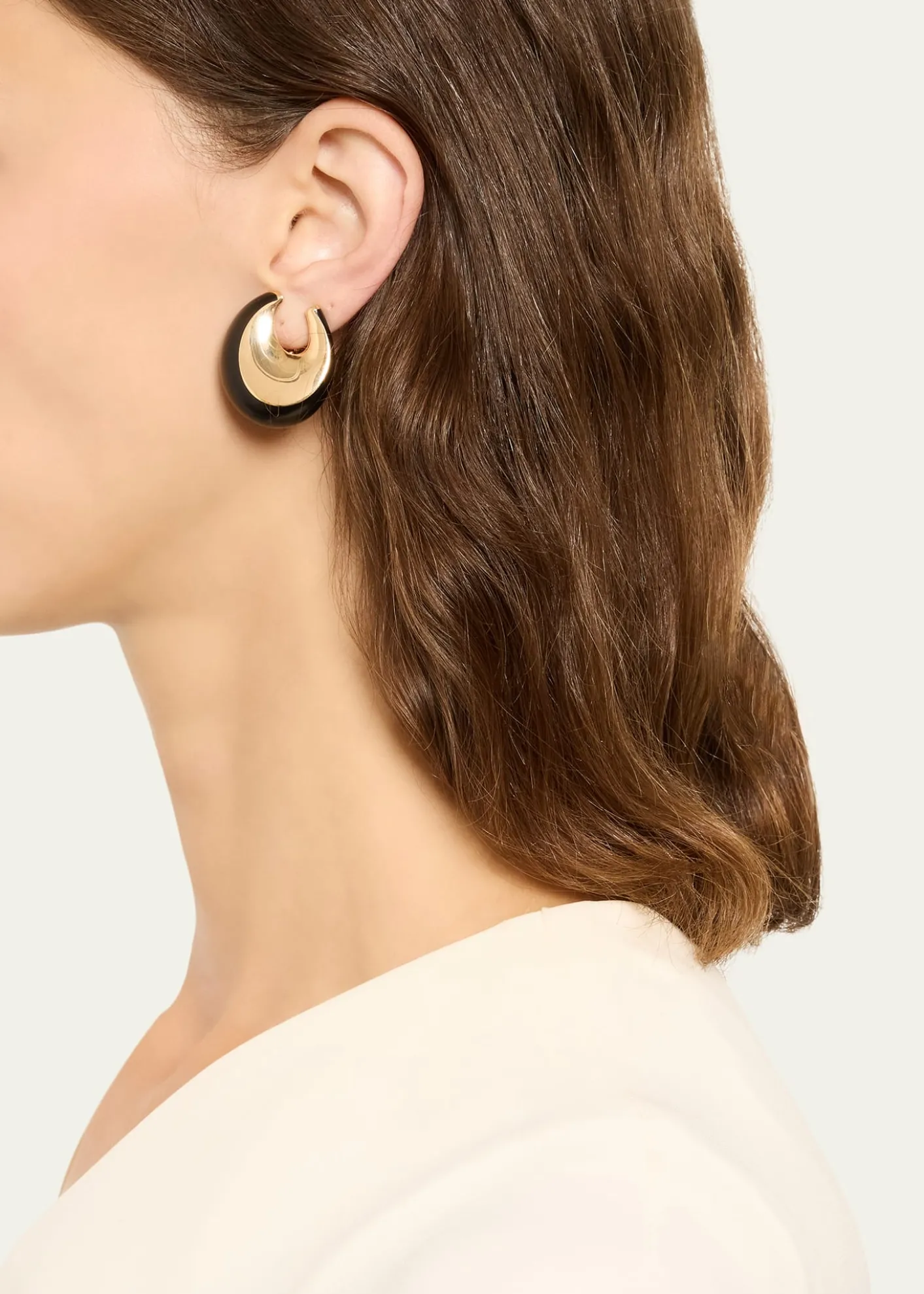 VhernierPirouette 18K Rose Gold Ebony Wood Clip Earrings