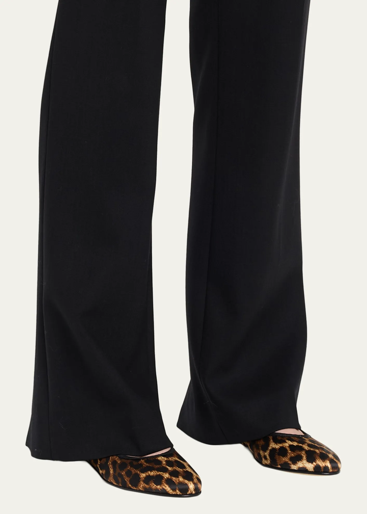 Vibi VeneziaLeopard-Print Silk Mary Jane Ballerina Flats