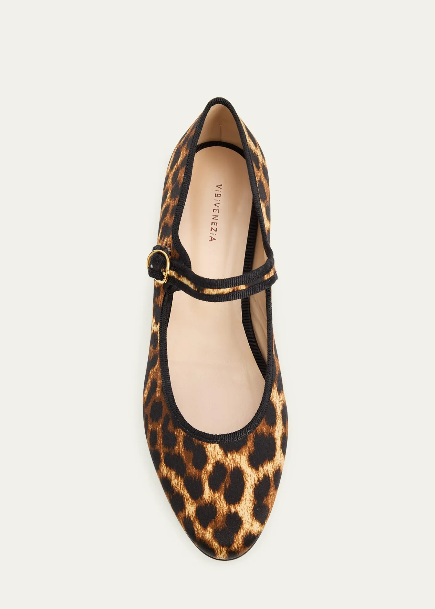 Vibi VeneziaLeopard-Print Silk Mary Jane Ballerina Flats