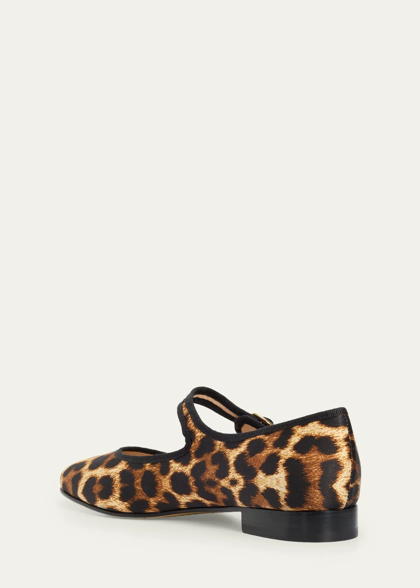 Vibi VeneziaLeopard-Print Silk Mary Jane Ballerina Flats
