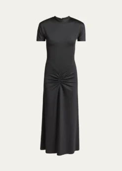 Victoria BeckhamGathered Drop-Waist Midi T-Shirt Dress