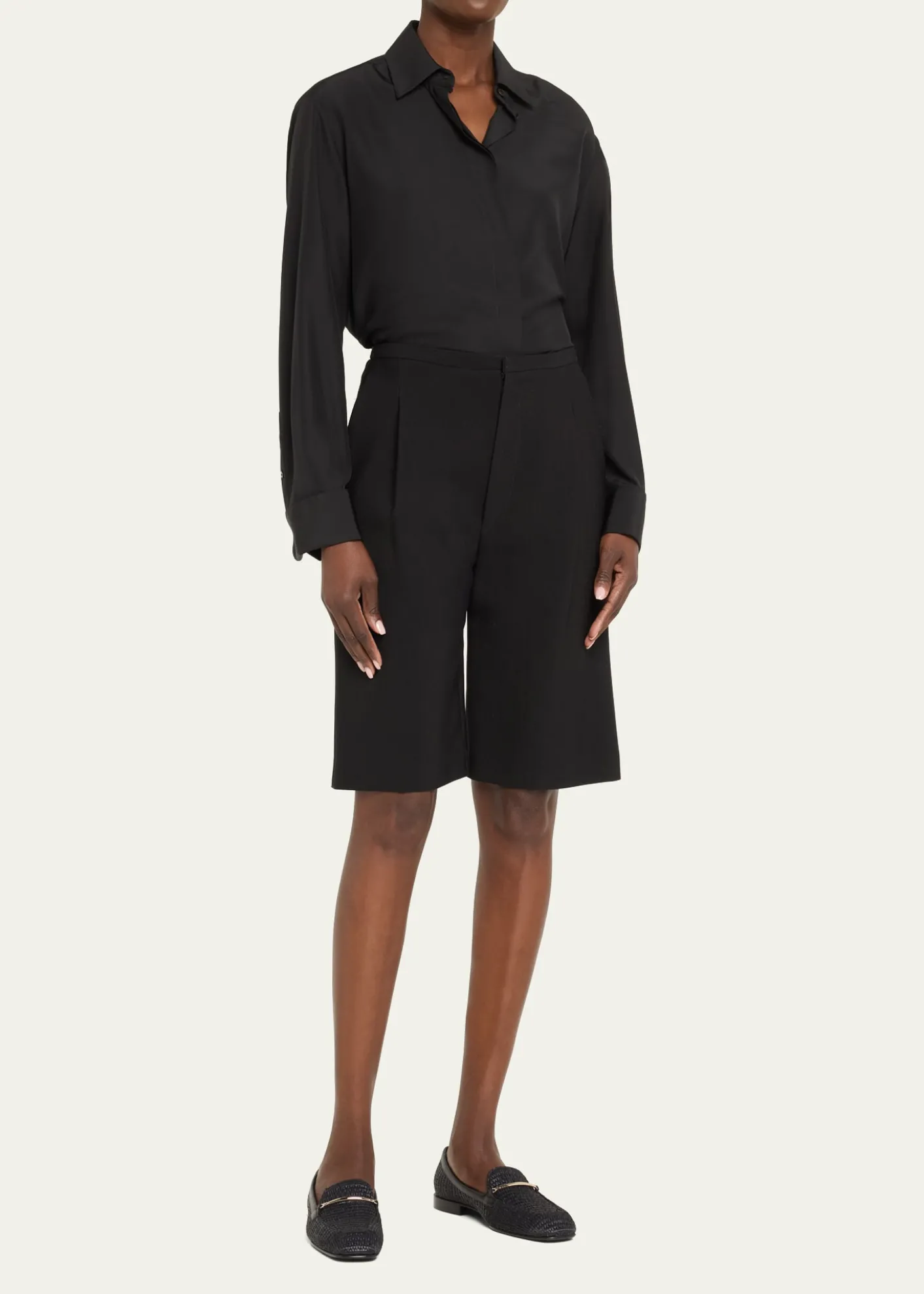 Victoria BeckhamRaffia Metal-Strap Easy Loafers