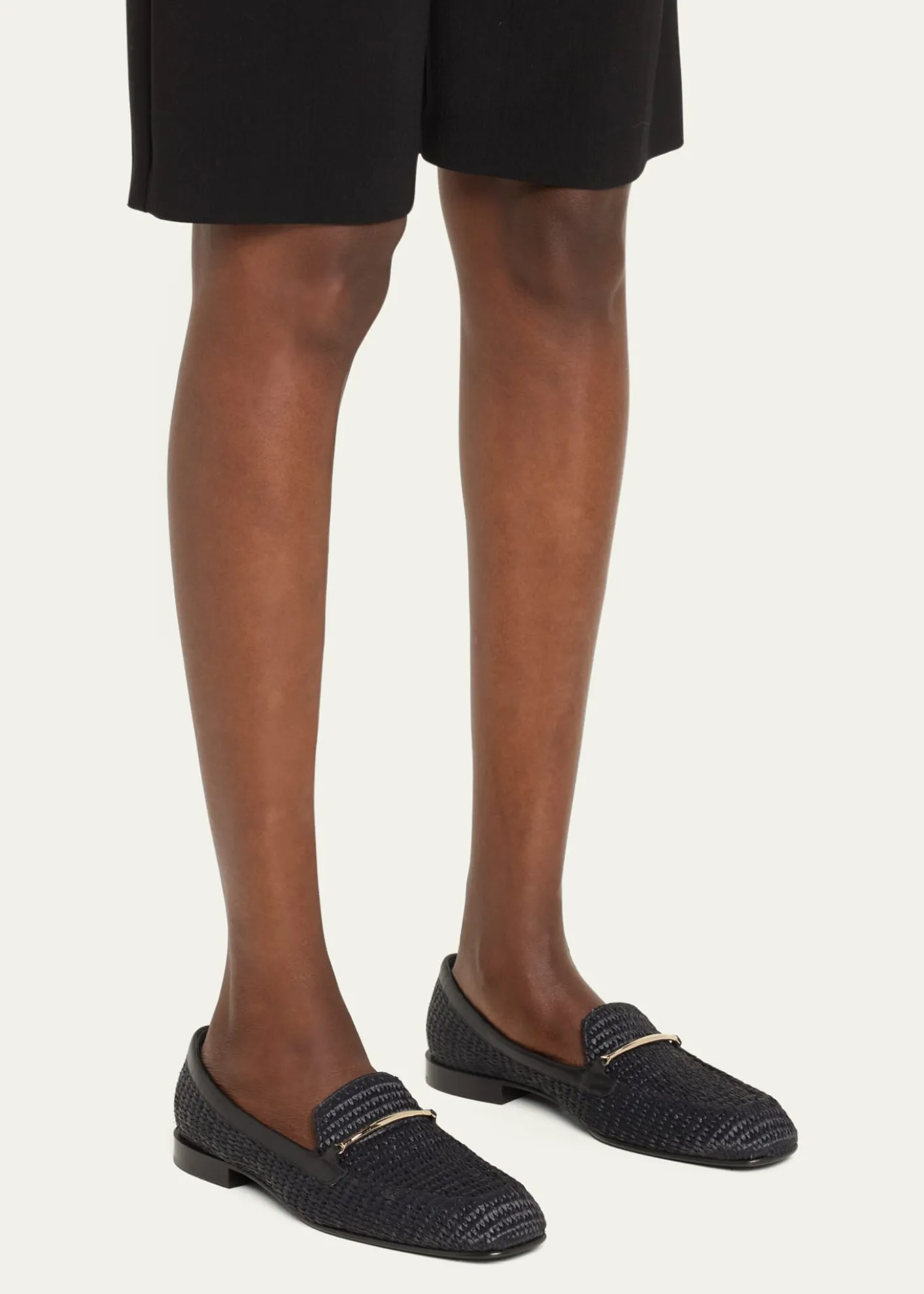 Victoria BeckhamRaffia Metal-Strap Easy Loafers